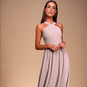 Lulu’s Air of Romance Grey Dress